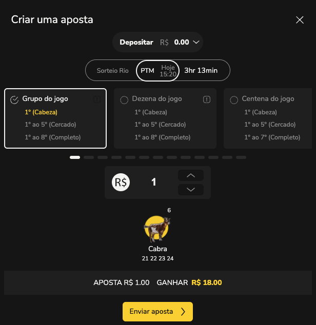 Aposta no Grupo do Jogo do Bicho